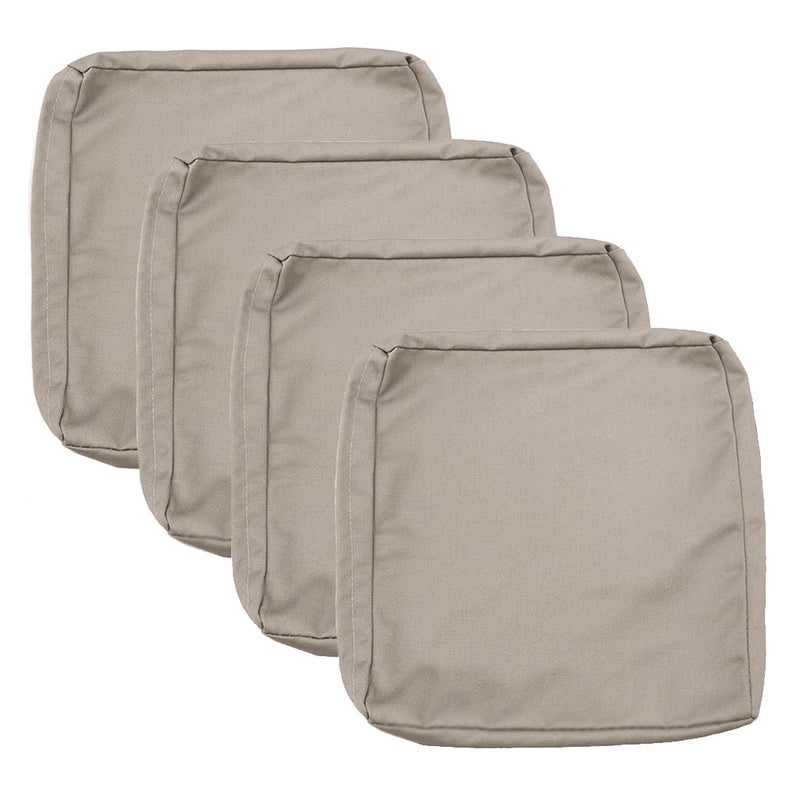 Sqodok Patio Cushion Covers 21x19 Waterproof Outdoor Cushion Covers Replacement 4Pack Patio Cushion Seat Slicovers for Sectional Sofa  Wicker Chair  Tan - Image 1